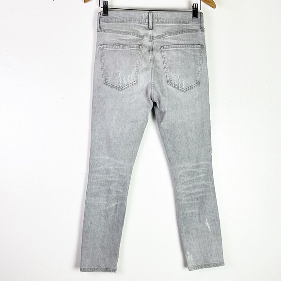 Agolde Sophie Jeans Women's Sz 26 High Rise Skinny Crop Gray Distressed - Picture 9 of 14